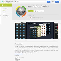 GCC - GeoCache Calculator