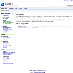 geopy - A Geocoding Toolbox for Python