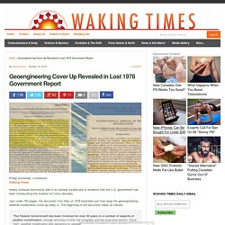 Geoengineering Cover Up Revealed in Lost 1978 Government Report