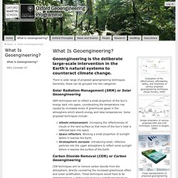 Oxford Geoengineering Programme // What is Geoengineering?