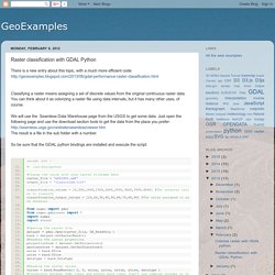 GeoExamples: Raster classification with GDAL Python