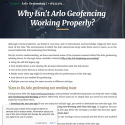Arlo Geofencing Not Working