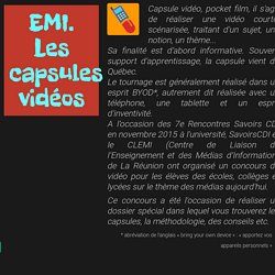 Site du CDI des lycées Lislet Geoffroy et Leconte de Lisle - île de la Réunion : Réaliser des capsules vidéo