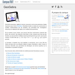 Tout sur GeoGebra