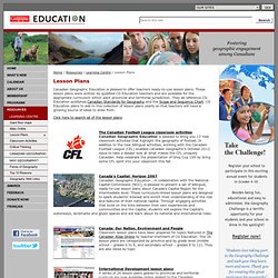Lesson Plans - The Canadian Council for Geographic Education Resources
