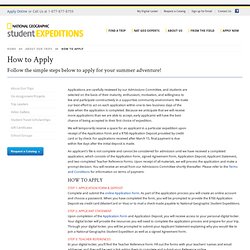 How to Apply for a National Geographic Student Expedition