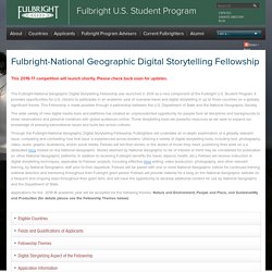 Fulbright-National Geographic Fellowship