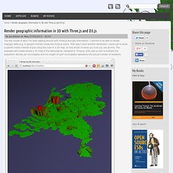 Render geographic information in 3D with Three.js and D3.js