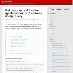 Get geographical location (geolocation) by IP address using jQuery