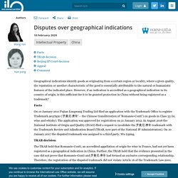 Disputes over geographical indications - Newsletters - International Law Office