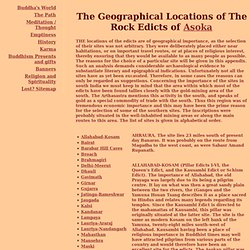 The Geographical Locations of The Rock Edicts of Asoka - Buddha's world