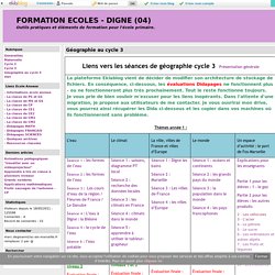 Géographie au cycle 3 - FORMATION ECOLES - DIGNE (04)