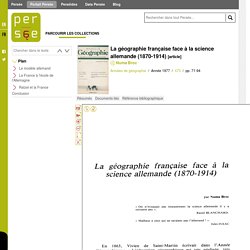 La géographie française face à la science allemande (1870-1914) - Persée