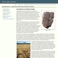 GEOGRAPHY, LAND AND WEATHER MESOPOTAMIA