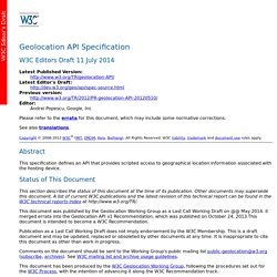 Geolocation API Specification