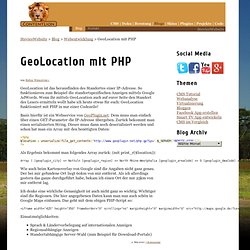GeoLocation mit PHP