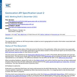 Geolocation API Specification Level 2