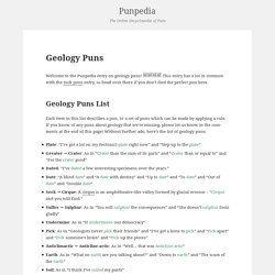 Geology Puns – Punpedia