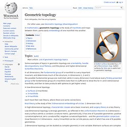 Geometric topology