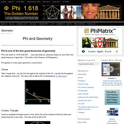 Geometry and Geometric Constructions related to Phi
