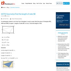 Geometry Question/Quantitative Aptitude -Find the length of side SB