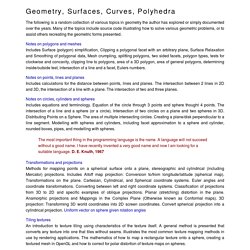Geometry, Surfaces, Curves, Polyhedra