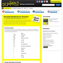 Geometry Workbook For Dummies Cheat Sheet