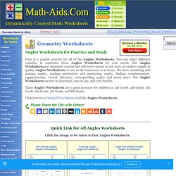 Angles Worksheets for Practice and Study