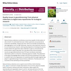 Quality issues in georeferencing: From physical collections to digital data repositories for ecological research - Marcer - - Diversity and Distributions