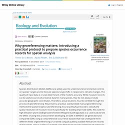 Why georeferencing matters: Introducing a practical protocol to prepare species occurrence records for spatial analysis