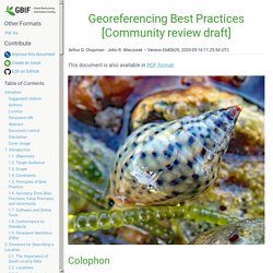 Georeferencing Best Practices [Community review draft]