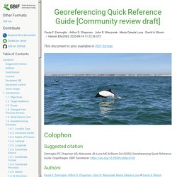 Georeferencing Quick Reference Guide [Community review draft]