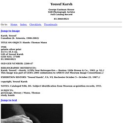 George Eastman House Yousuf Karsh Series