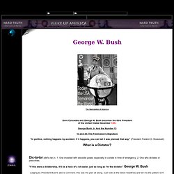 George Bush Index: Hard Truth / Wake Up America