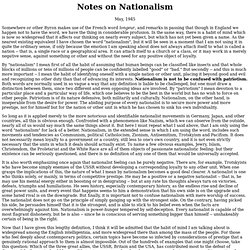 George Orwell: "Notes on Nationalism"