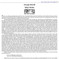 George Orwell: Why I Write