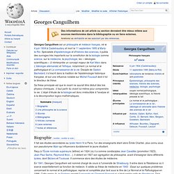 Georges CANGUILHEM - Philosophe