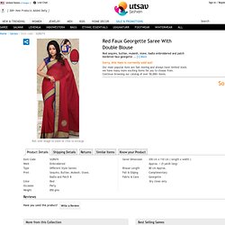 Red Faux Georgette Saree With Double Blouse Online Shopping: SGR674