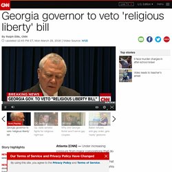 Georgia governor to veto LGBT bill