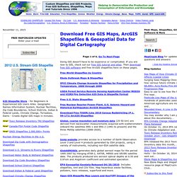 Download free ArcGIS GIS shapefile maps Geospatial Data for Digital Cartography