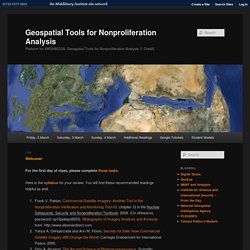 Platform for WKSH8533A: Geospatial Tools for Nonproliferation Analysis (1 Credit)