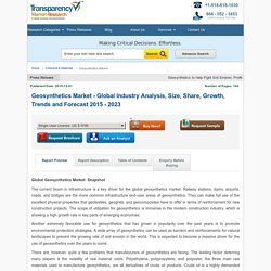 Geosynthetics Market - Global Industry Analysis, Size, Share, Growth, Trends and Forecast 2015