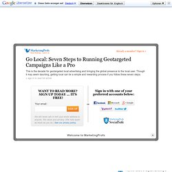 Strategy - Go Local: Seven Steps to Running Geotargeted Campaigns Like a Pro