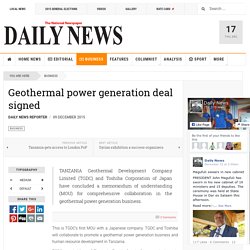 Geothermal power generation deal signed