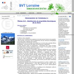 Géothermie et propriétés thermiques de la Terre - SVT-Lorraine