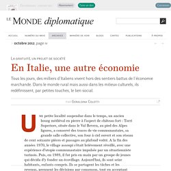 Gratuité : en Italie, une autre économie, par Geraldina Colotti