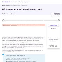 Gérez votre serveur Linux et ses services