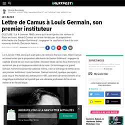 Lettre de Camus à Louis Germain, son premier instituteur