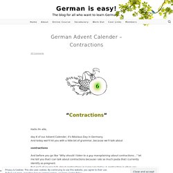 German Advent Calender – Contractions
