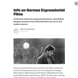 Info on German Expressionist Films: The Techniques and Influence of Metropolis, Nosferatu, M and Others